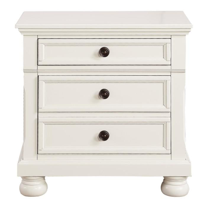 Laurelin 3 Drawer Nightstand in White 1714W-4