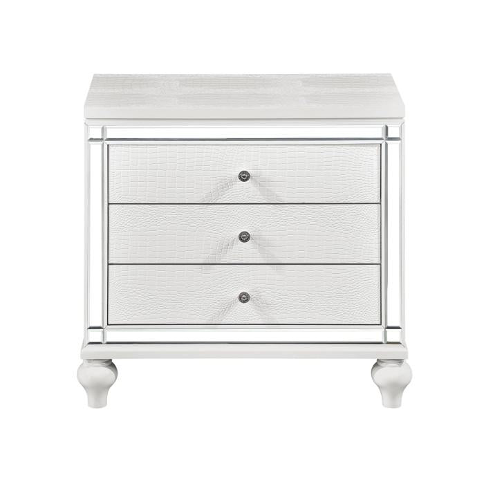 Alonza 3 Drawer Nightstand in White 1845-4