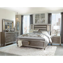 Load image into Gallery viewer, Tamsin Nightstand in Silver Grey Metallic 1616-4
