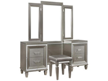 Load image into Gallery viewer, Tamsin 3pcs Vanity Dresser with Mirror in Silver Grey Metallic 1616-15
