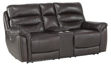 Load image into Gallery viewer, Lance Power Double Reclining Loveseat with Power Headrests in Brown
