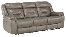 Load image into Gallery viewer, Danio Power Double Reclining Sofa with Power Headrests in Brownish Gray 9528BRG-3PWH
