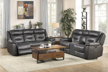 Load image into Gallery viewer, Danio Power Double Reclining Sofa with Power Headrests in Dark Gray 9528DGY-3PWH
