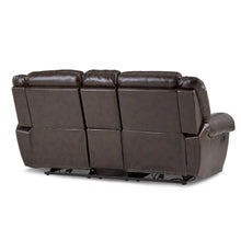 Load image into Gallery viewer, Center Hill Double Glider Reclining Loveseat w/ Center Console in Dark Brown 9668BRW-2
