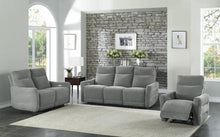 Load image into Gallery viewer, Edition Power Double Lay Flat Reclining Sofa in Dove Grey 9804DV-3PWH
