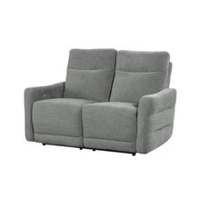 Load image into Gallery viewer, Edition Power Double Lay Flat Reclining Loveseat in Dove Grey 9804DV-2PWH
