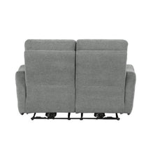 Load image into Gallery viewer, Edition Power Double Lay Flat Reclining Loveseat in Dove Grey 9804DV-2PWH
