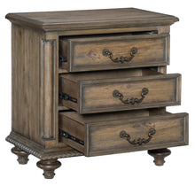 Load image into Gallery viewer, Rachelle 3 Drawer Nightstand in Weathered Pecan 1693-4

