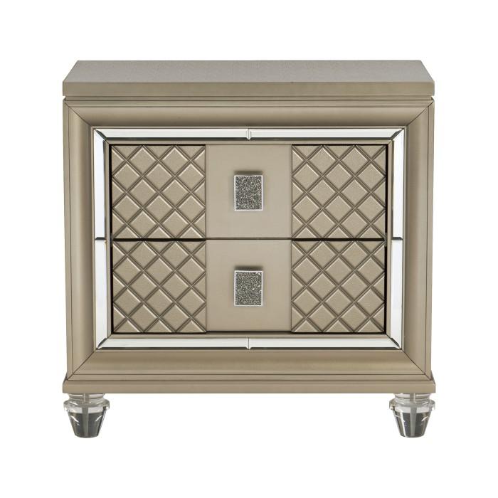 Loudon 2 Drawer Nightstand in Champagne Metallic 1515-4