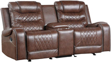 Load image into Gallery viewer, Putnam Double Glider Reclining Loveseat in Brown 9405BR-2
