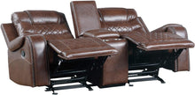 Load image into Gallery viewer, Putnam Double Glider Reclining Loveseat in Brown 9405BR-2
