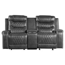 Load image into Gallery viewer, Putnam Double Glider Reclining Loveseat in Gray 9405GY-2
