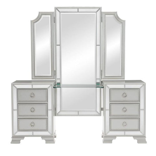 Homelegance Avondale Vanity Dresser with Mirror in Silver 1646-15 image