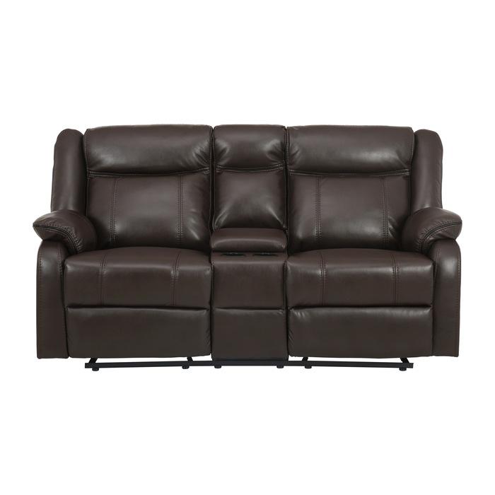 Jude Double Glider Recliner Loveseat in Brown 8201BRW-2