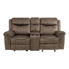 Load image into Gallery viewer, Aram Double Glider Reclining Loveseat in Dark Brown 8206NF-2
