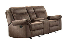 Load image into Gallery viewer, Aram Double Glider Reclining Loveseat in Dark Brown 8206NF-2
