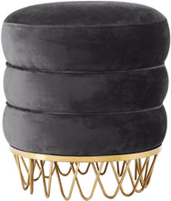 Load image into Gallery viewer, Revolve Grey Velvet Ottoman/Stool
