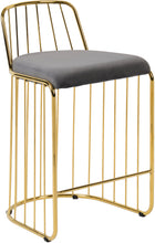 Load image into Gallery viewer, Gio Grey Velvet Stool
