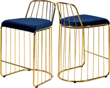 Load image into Gallery viewer, Gio Navy Velvet Stool
