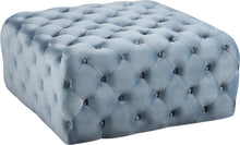 Load image into Gallery viewer, Ariel Sky Blue Velvet Ottoman/Bench
