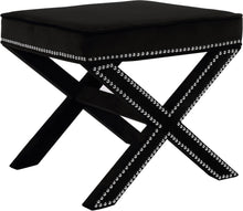 Load image into Gallery viewer, Nixon Black Velvet Ottoman/Bench
