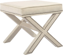 Load image into Gallery viewer, Nixon Cream Velvet Ottoman/Bench
