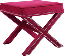 Load image into Gallery viewer, Nixon Pink Velvet Ottoman/Bench
