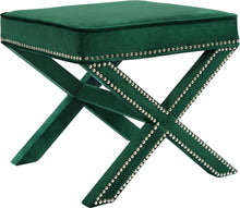 Load image into Gallery viewer, Nixon Green Velvet Ottoman/Bench
