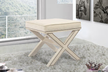 Load image into Gallery viewer, Nixon Cream Velvet Ottoman/Bench
