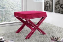 Load image into Gallery viewer, Nixon Pink Velvet Ottoman/Bench
