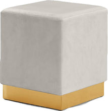 Load image into Gallery viewer, Jax Cream Velvet Ottoman/Stool
