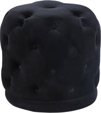 Load image into Gallery viewer, Harper Black Velvet Ottoman/Stool
