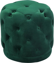 Load image into Gallery viewer, Harper Green Velvet Ottoman/Stool
