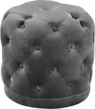 Load image into Gallery viewer, Harper Grey Velvet Ottoman/Stool
