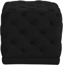 Load image into Gallery viewer, Stella Black Velvet Ottoman/Stool image
