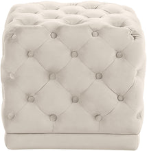 Load image into Gallery viewer, Stella Cream Velvet Ottoman/Stool image
