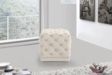 Load image into Gallery viewer, Stella Cream Velvet Ottoman/Stool
