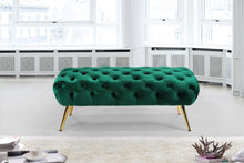 Load image into Gallery viewer, Amara Green Velvet Bench
