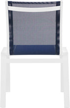 Load image into Gallery viewer, Nizuc Navy Mesh Waterproof Fabric Outdoor Patio Aluminum Mesh Dining Chair
