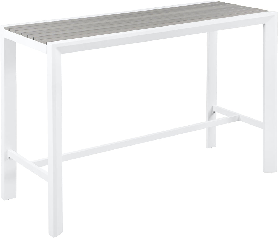 Nizuc Grey manufactured wood Outdoor Patio Aluminum Rectangle Bar Table image