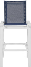 Load image into Gallery viewer, Nizuc Navy Mesh Waterproof Fabric Outdoor Patio Aluminum Mesh Barstool
