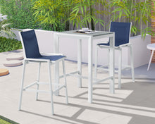 Load image into Gallery viewer, Nizuc Navy Mesh Waterproof Fabric Outdoor Patio Aluminum Mesh Barstool
