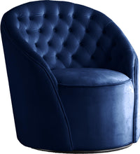 Load image into Gallery viewer, Alessio Navy Velvet Accent Chair
