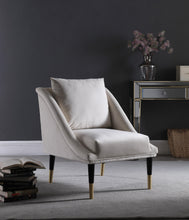 Load image into Gallery viewer, Elegante Cream Velvet Accent Chair
