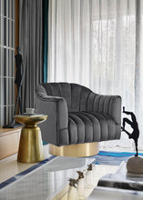 Load image into Gallery viewer, Farrah Grey Velvet Accent Chair
