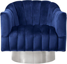 Load image into Gallery viewer, Farrah Navy Velvet Accent Chair
