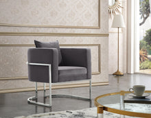 Load image into Gallery viewer, Pippa Grey Velvet Accent Chair
