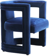Load image into Gallery viewer, Blair Navy Velvet Accent Chair
