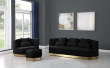 Load image into Gallery viewer, Marquis Black Velvet Ottoman

