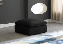 Load image into Gallery viewer, Plush Black Velvet Standard Cloud Modular Ottoman
